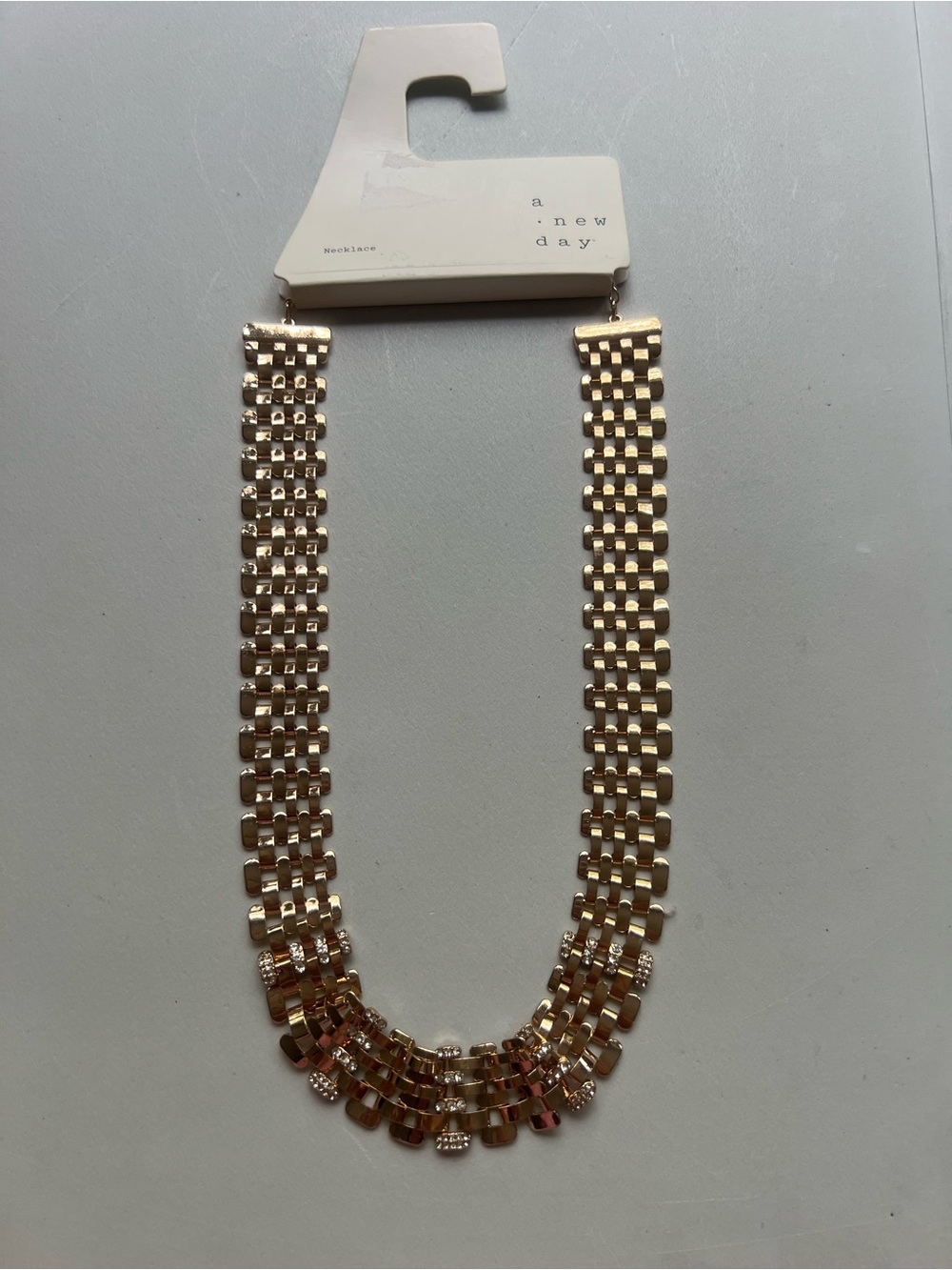 a new day Gold Multi-Row Chain Necklace with Crystal Accents